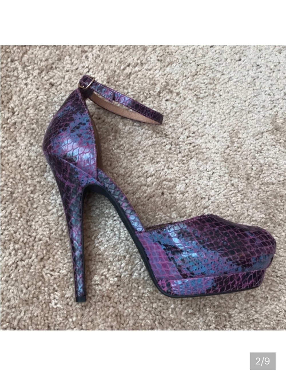 Jeffrey Campbell Midler Snake Peep Toe Platforms - Picture 1 of 9